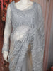 Ice Blue Heavy Sequins and Beads Embroidered Design Net Party Wear Saree with Matching Blouse