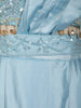 Ice Blue Heavy Sequins and Beads Embroidered Design Satin Ready To Wear Saree with Designer Blouse
