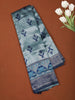 Ice Blue Ikat Zari Woven Design Art Silk Saree with Contrast Zari Border