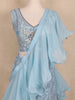 Ice Blue Sequins Embroidery Net Lehenga