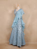Ice Blue Sequins Embroidery Net Lehenga