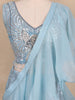 Ice Blue Sequins Embroidery Net Lehenga