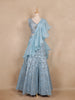 Ice Blue Sequins Embroidery Net Lehenga