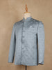 Icy Blue Geometric Design Viscose Men's Suit