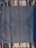 Indigo Blue Checked and Paisley Zari Woven Design Pure Kanchipuram Silk Saree with Zari Border