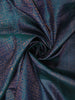 Indigo Blue Checked and Paisley Zari Woven Design Pure Kanchipuram Silk Saree with Zari Border