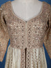 Ivory-Gold Embroidered Georgette Lehenga with Mirror & Zari Work - Diadem