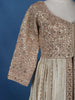 Ivory-Gold Embroidered Georgette Lehenga with Mirror & Zari Work - Diadem
