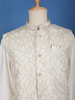 Ivory Abstract Design Brocade Nehru Jacket with Kurta Set - Diadem