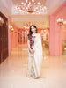 Ivory Floral Maroon Embroidery Tissue Silk Palazzo Salwar Suit