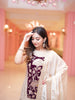 Ivory Floral Maroon Embroidery Tissue Silk Palazzo Salwar Suit