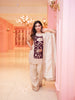 Ivory Floral Maroon Embroidery Tissue Silk Palazzo Salwar Suit