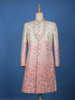 Ivory And Pink Geometric Floral Embroidered Cotton Sherwani - Diadem