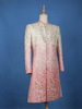 Ivory And Pink Geometric Floral Embroidered Cotton Sherwani - Diadem