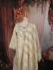 Ivory Cream Beads Embroidered Design Tissue Silk Straight Cut Salwar Suit with Matching Dupatta