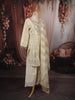 Ivory Cream Beads Embroidered Design Tissue Silk Straight Cut Salwar Suit with Matching Dupatta