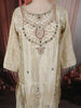Ivory Cream Beads Embroidered Design Tissue Silk Straight Cut Salwar Suit with Matching Dupatta