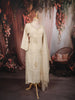 Ivory Cream Floral Beads Embroidered Design Pure Cotton Party Wear Straight Cut Salwar Suit with Matching Dupatta