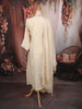 Ivory Cream Floral Beads Embroidered Design Pure Cotton Party Wear Straight Cut Salwar Suit with Matching Dupatta