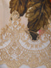 Ivory Cream Floral Printed Design Chiffon Party Wear Saree with Scalloped Border