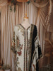 Ivory Cream Floral Printed Design Crepe Silk Straight Cut Salwar Suit with Matching Dupatta