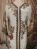 Ivory Cream Floral Printed Design Crepe Silk Straight Cut Salwar Suit with Matching Dupatta