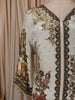 Ivory Cream Floral Printed Design Crepe Silk Straight Cut Salwar Suit with Matching Dupatta