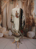 Ivory Cream Floral Printed Design Crepe Silk Straight Cut Salwar Suit with Matching Dupatta