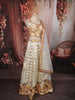 Ivory Cream Floral Printed and Stone Embellished Design Raw Silk Bridesmaid Lehenga Choli with Matching Dupatta