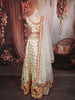 Ivory Cream Floral Printed and Stone Embellished Design Raw Silk Bridesmaid Lehenga Choli with Matching Dupatta