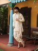 Ivory Cream Floral Sequins and Zari Embroidered Design Satin Men's Kurta with Matching Pant and Dupatta Set