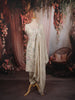 Ivory Cream Floral Thread Embroidered Design Chiffon Straight Cut Salwar Suit with Matching Designer Dupatta