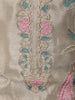 Ivory Cream Floral Thread Embroidered Design Chiffon Straight Cut Salwar Suit with Matching Designer Dupatta