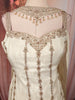 Ivory Cream Floral Vine Thread Embroidered Design Tissue Banarasi Festive Wear Palazzo Suit with Matching Choker Dupatta