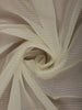 Ivory Cream Horizontal Striped Zari Woven Design Pure Tissue Organza Party Wear Saree with Traditional Border