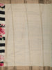 Ivory Cream Horizontal Striped and Floral Woven Design Semi Silk Festive Saree with Striped Border