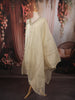 Ivory Cream Mirror Embroidered Design Tissue Silk Straight Cut Salwar Suit with Matching Dupatta
