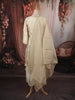 Ivory Cream Mirror Embroidered Design Tissue Silk Straight Cut Salwar Suit with Matching Dupatta