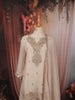 Ivory Cream Paisley Sequins and Beads Embroidered Design Tissue Silk Straight Cut Salwar Suit with Matching Dupatta