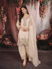 Ivory Cream Paisley Sequins and Beads Embroidered Design Tissue Silk Straight Cut Salwar Suit with Matching Dupatta