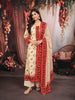 Ivory Cream Patola Floral Printed and Sequins Embroidered Design Crepe Silk Straight Cut Salwar Suit with Matching Dupatta