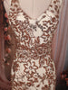 Ivory Cream Ro se Gold Floral Sequins Embroidered Design Mermaid Net Party Wear Gown