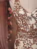 Ivory Cream Ro se Gold Floral Sequins Embroidered Design Mermaid Net Party Wear Gown