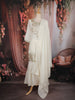 Ivory Embroidered Cotton Sharara Salwar Suit