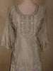 Ivory Floral Beads Embroidered Design Organza Palazzo Suit with Dupatta