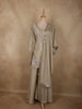 Ivory Floral Beads Embroidered Design Organza Palazzo Suit with Dupatta