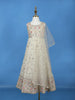 Ivory Floral Design Kids Georgette Gown