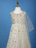 Ivory Floral Design Kids Georgette Gown