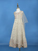 Ivory Floral Design Kids Georgette Gown