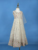 Ivory Floral Design Kids Georgette Gown